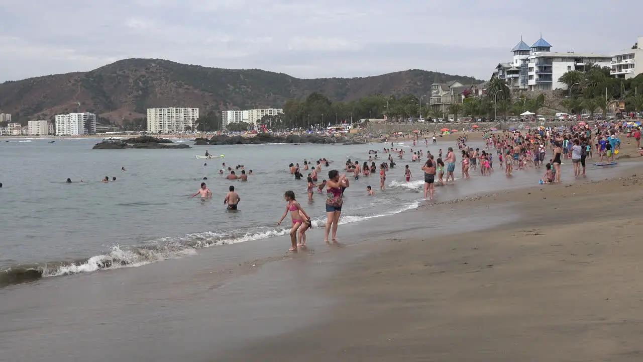 Chile Papudo Children Play On Beach