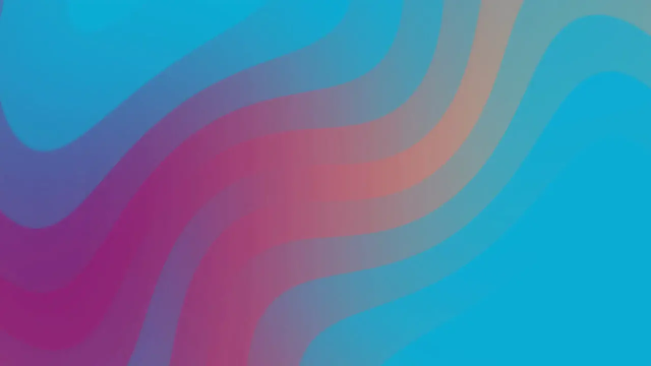 Animation of red and orange curved lines moving on blue background