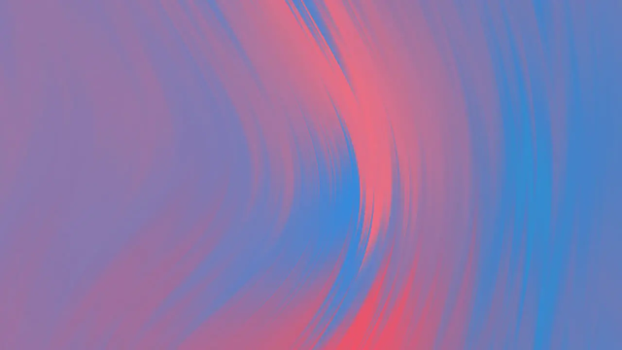 Animation of waves of red and blue curved lines moving on purple background