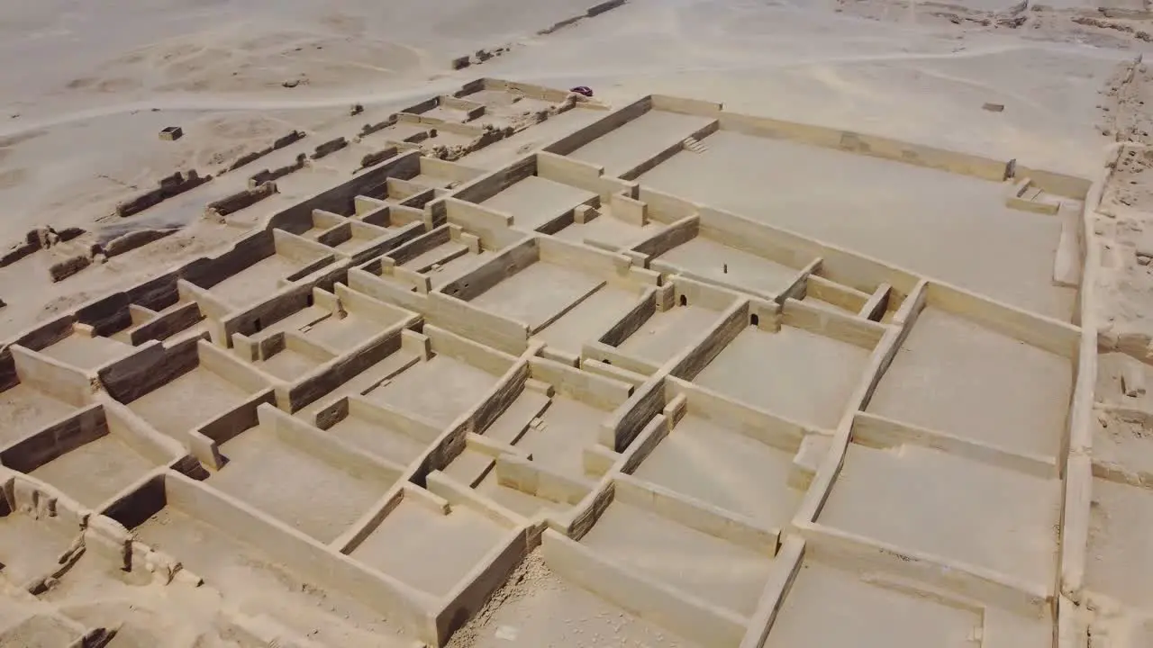 Drone footage of archaeological site "Cajamarquilla" in Lima Peru in the "Jicamarca" valley