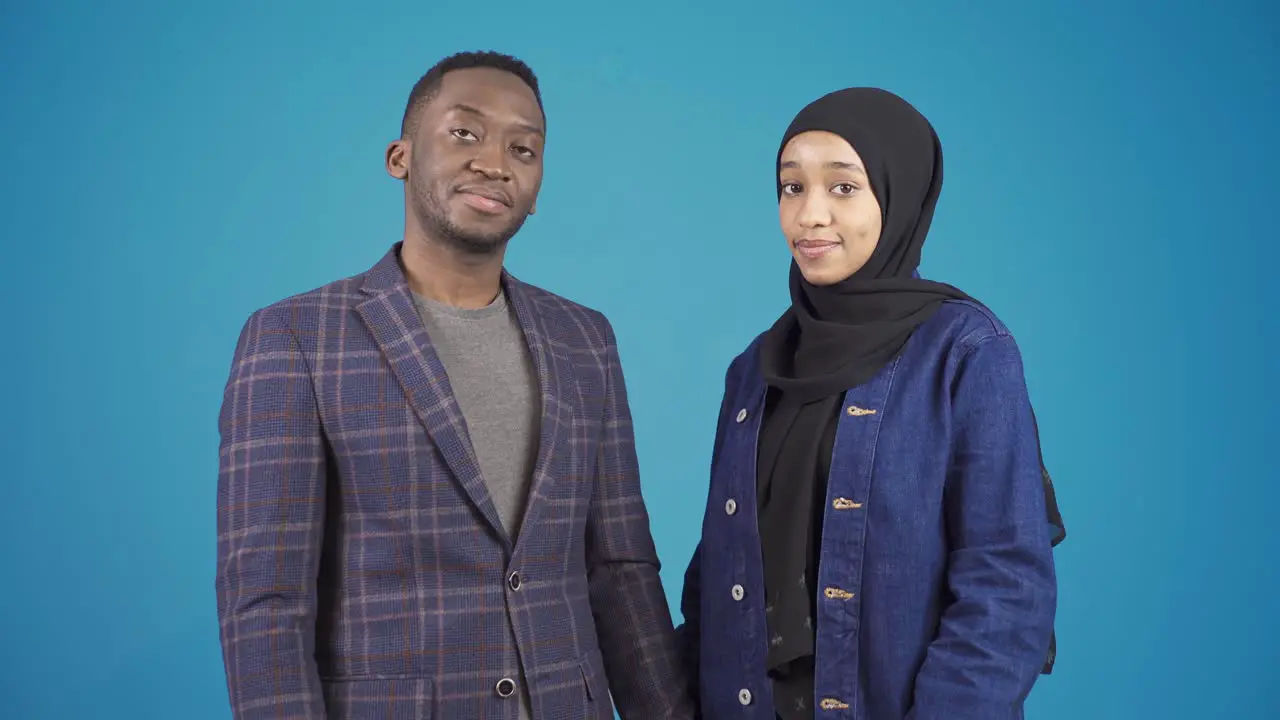 Portrait of happy muslim african couple