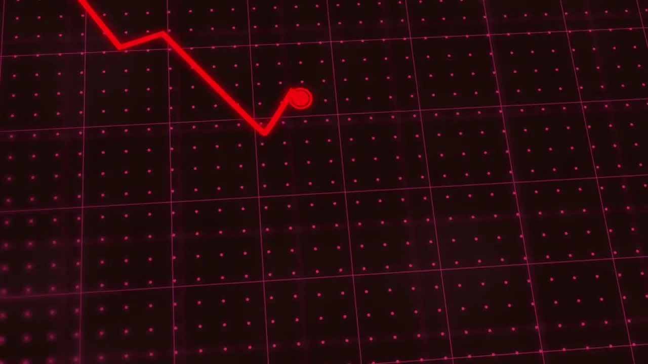 Gráfico De Línea Roja Negativa Cayendo Debido A Los Precios Bajos Y La Recesión Del Mercado