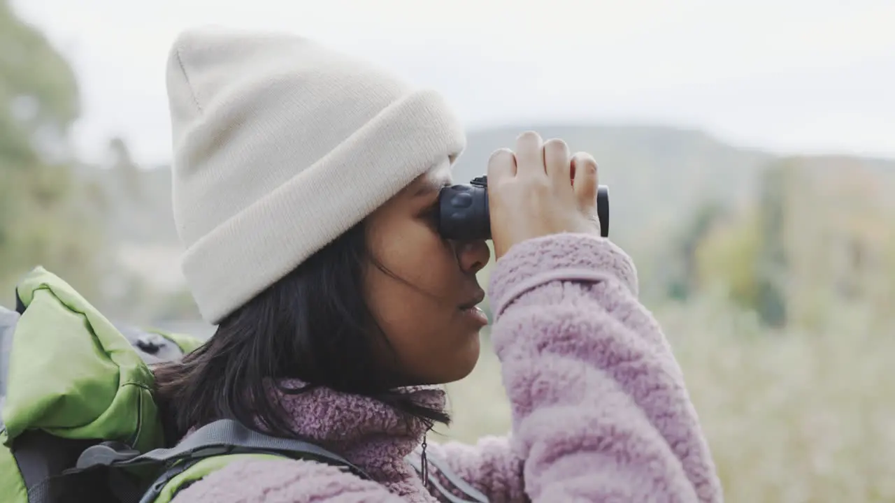 Fernglas Natur Oder Frau Beim Wandern Auf Reisen