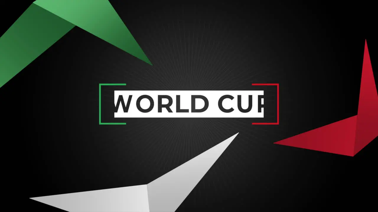 Motion abstract geometric shape and text World Cup retro sport background