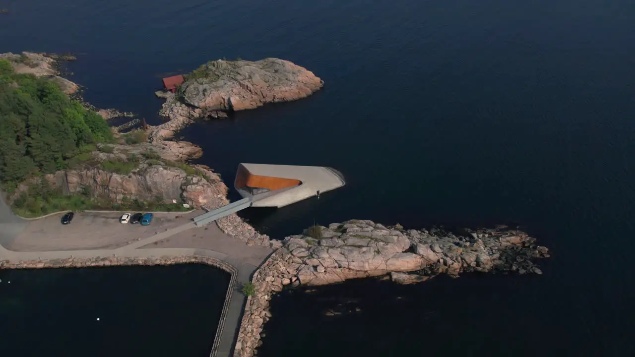 Aerial view of MICHELIN Guide Restaurant UNDER in south of Norway