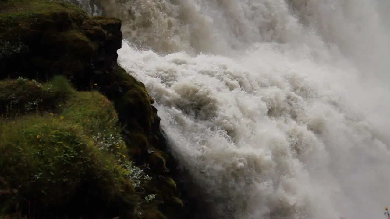 Iceland Gullfoss Waterfall Flowing in Daylight