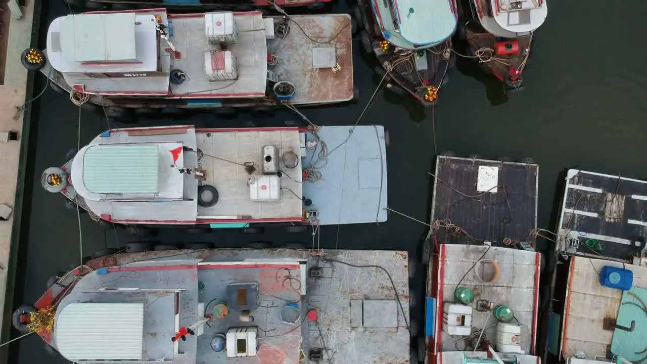 Flying over commercial boats