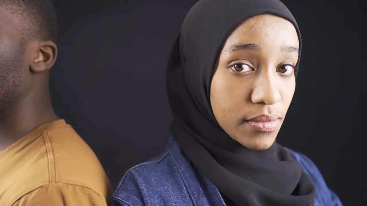 Muslim young woman wearing hijab Portrait of young African Muslims