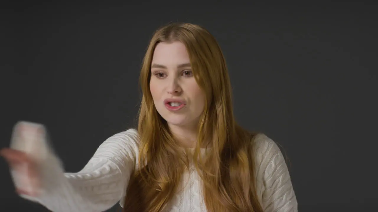 Mid Shot of Young Woman Shouting