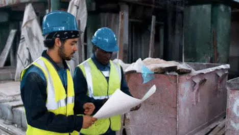 Workers in a marble factory