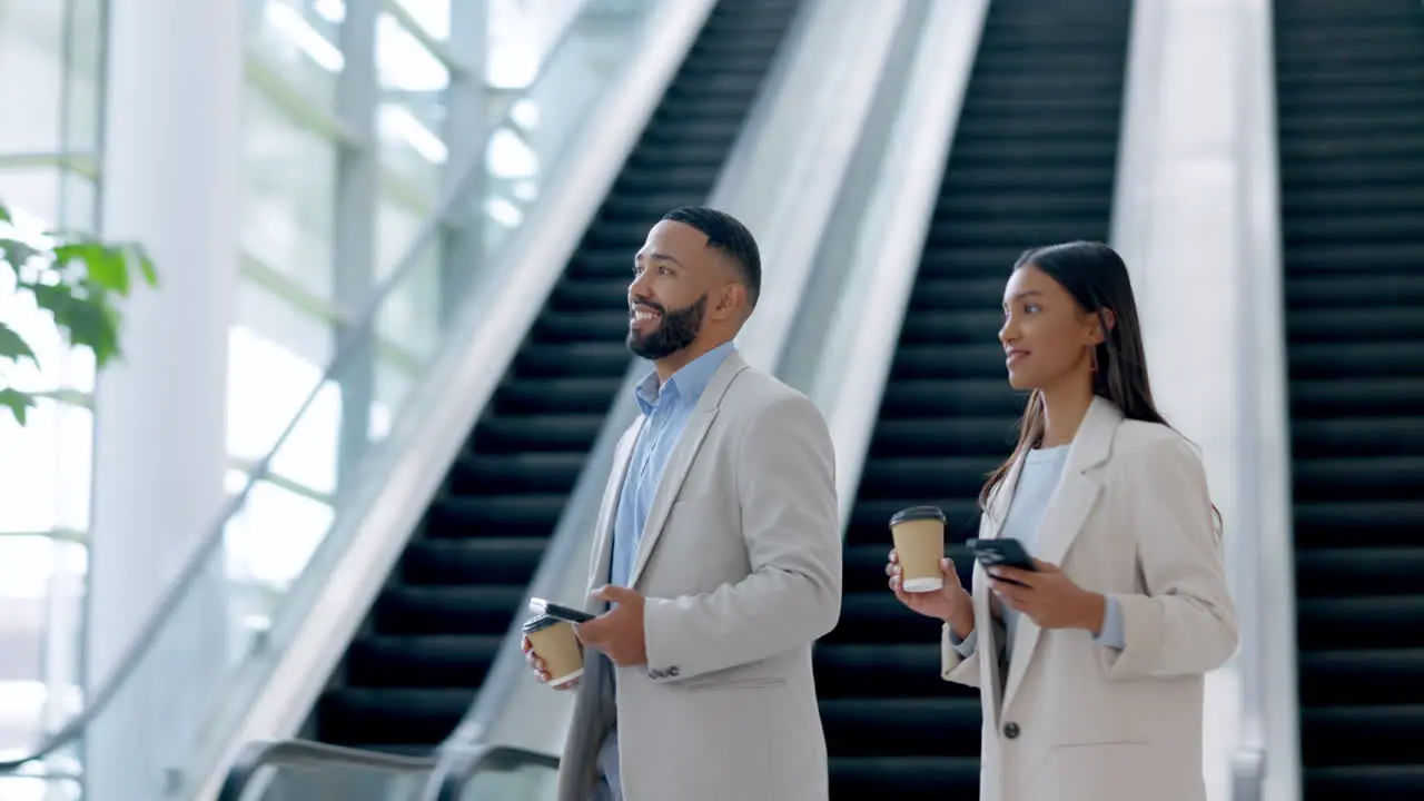 Escalator walking and business people at airport