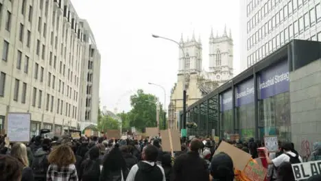 London Black Lives Matter Protesters Marching Towards Westminster Abbey