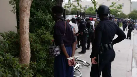 Hollywood Black Female Protester Arrested and Zip Tied