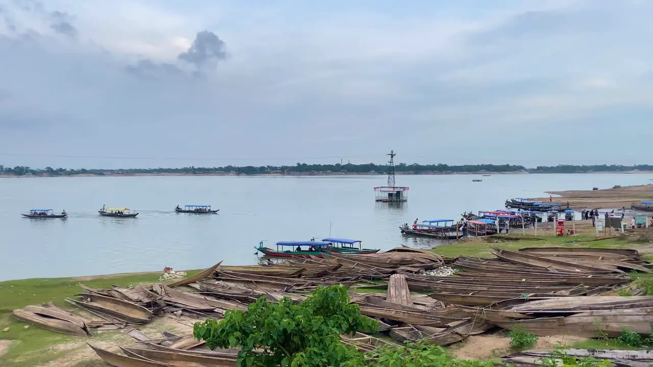 Countryside boat construction site