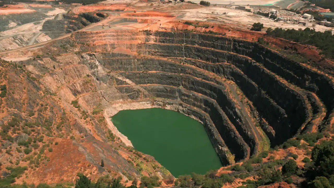 drone shot revealing mining site in Western Australia outback