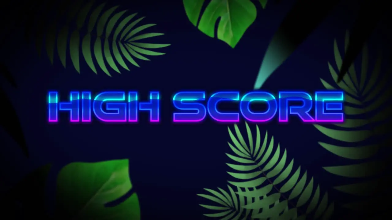 Animation of high score text over green plants