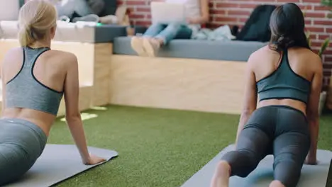 Business women exercise and doing yoga