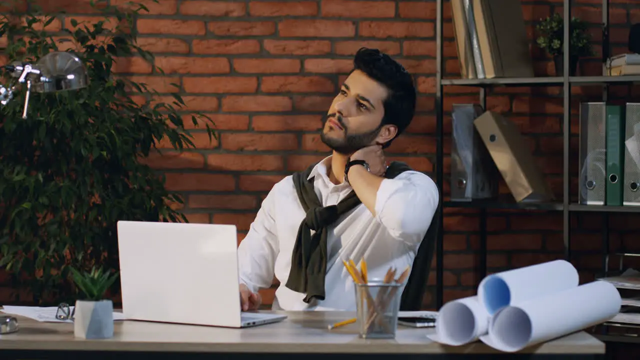 Young Arabian Architect Working With Laptop