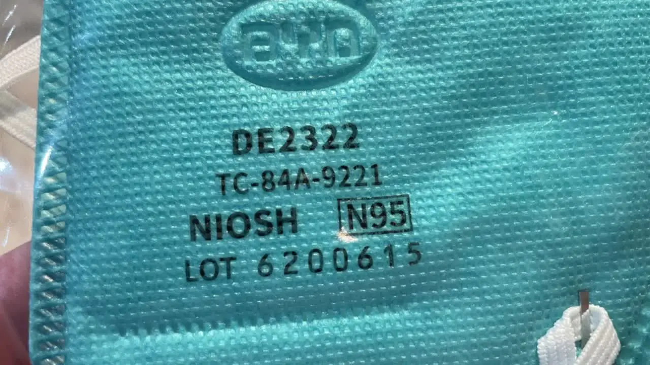 N95 mask in blue