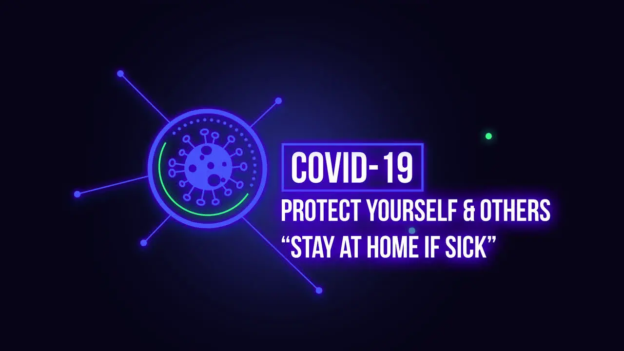 Covid 19 Stay at home if sick animation