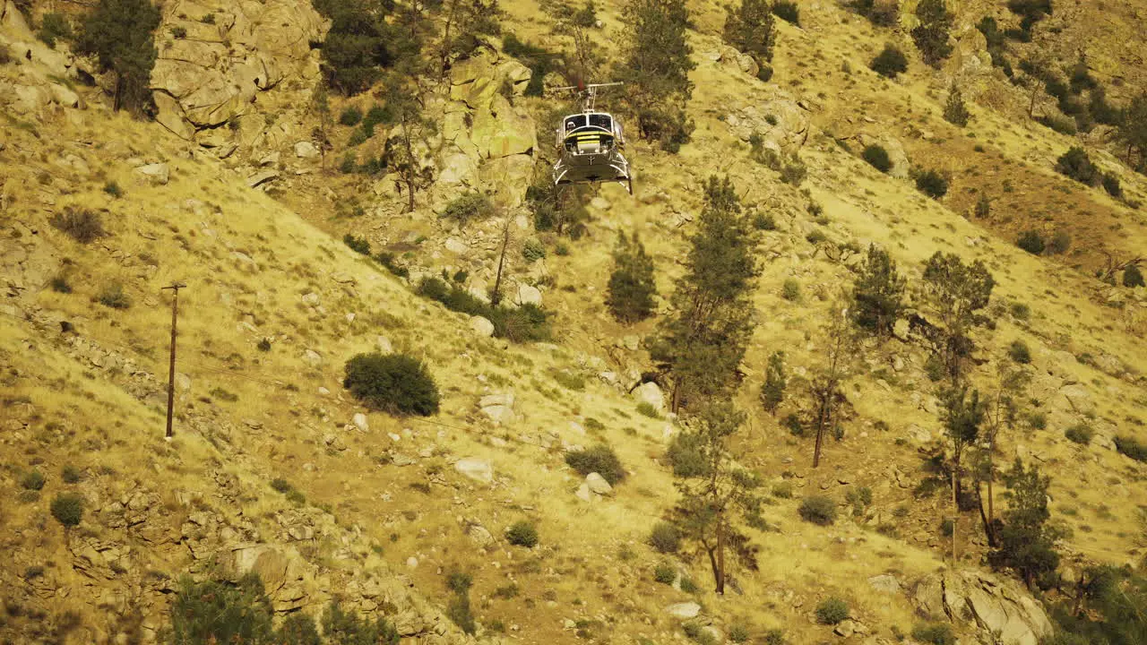 Emergency rescue helicopter landing at Kern California