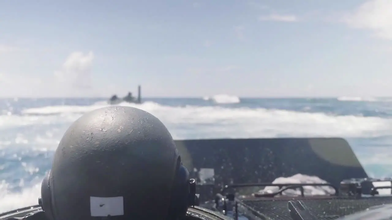 Marines With Bravo Company 3Rd Assault Amphibian Battalion Conduct Water Operations In Their Assault Amphibious Vehicle (Aav) On Camp Schwab Beach Okinawa Japan 1