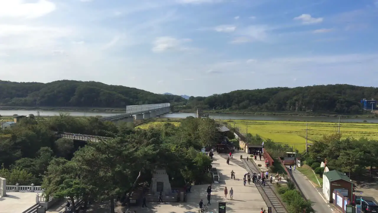 A railroad to North Korea seen from Imjingak by the DMZ overlooking North Korea in Munsan Paju Gyeonggi-do South Korea