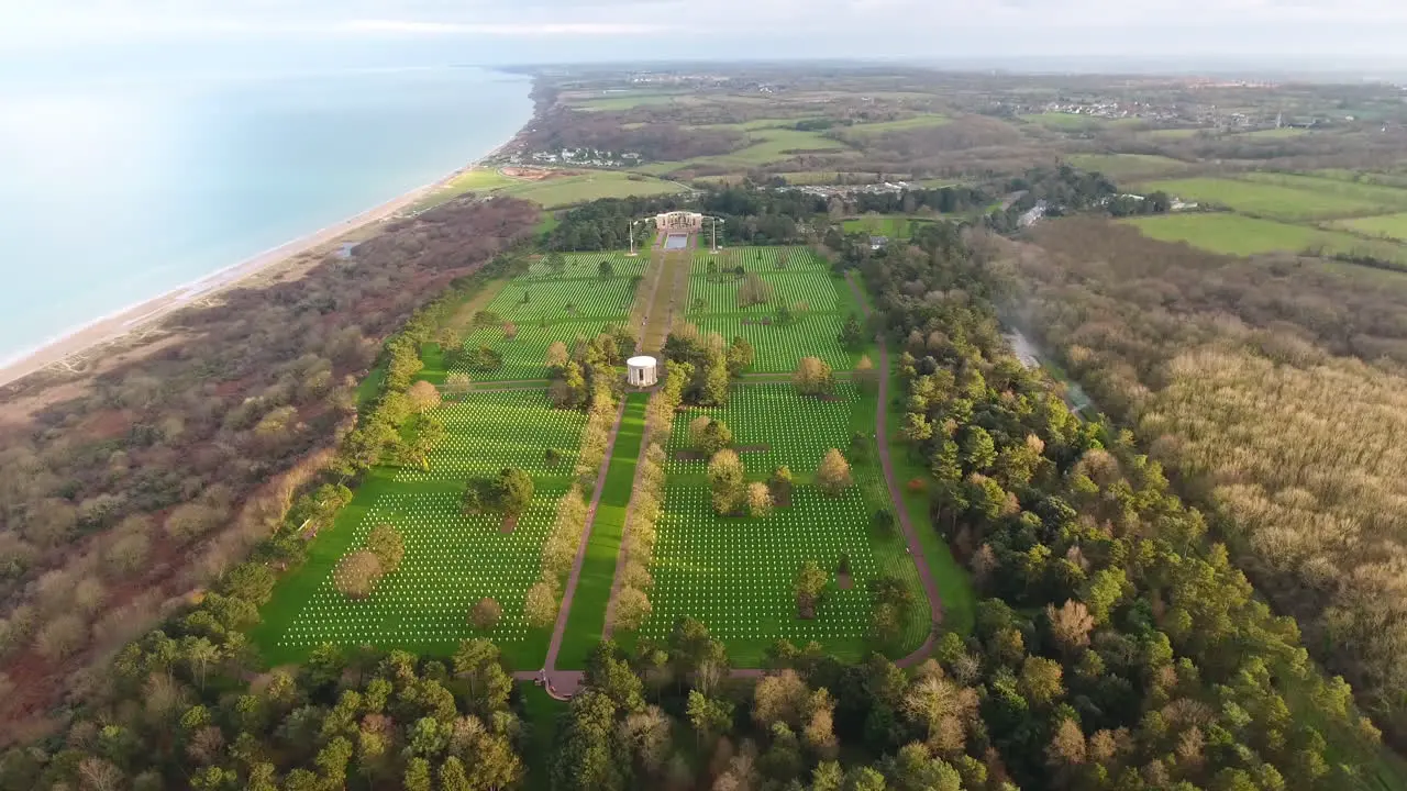 Normandy American Cemetery and Memorial World War II in Colleville-sur-Mer drone