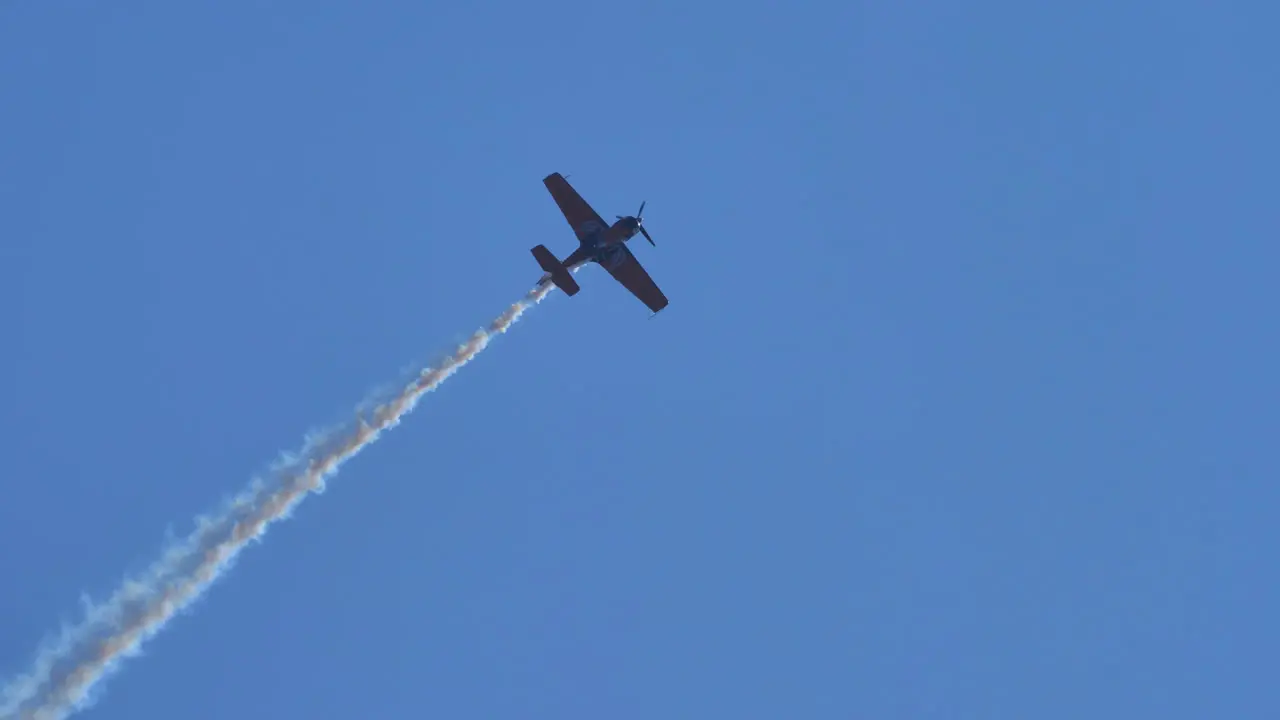 Thiene Vicenza Italy- October 16th 2021 an acrobatic airplane flies up and down in G- G+ and 9G maneuvering style