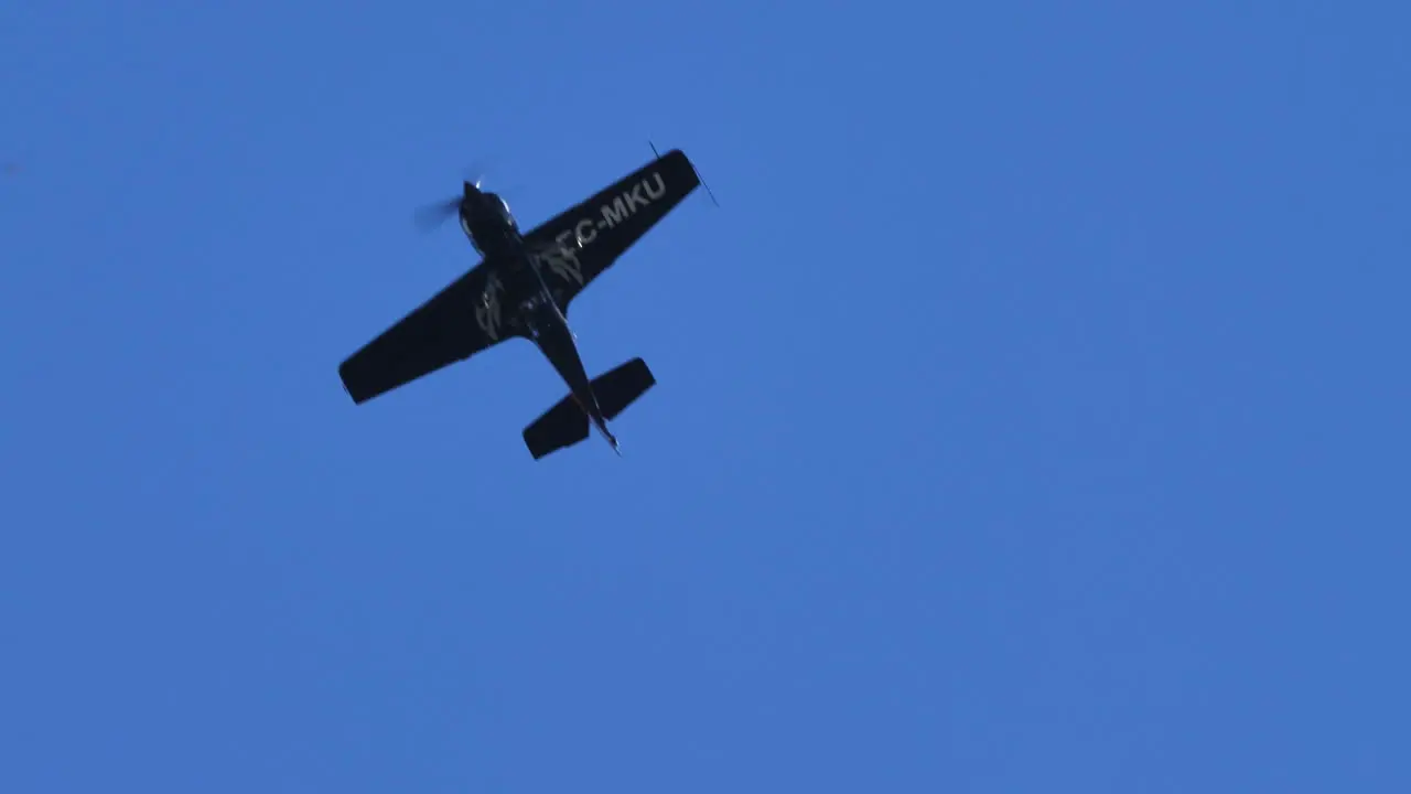 Thiene Vicenza Italy- October 16th 2021 an acrobatic airplane flies up in G- and 9G maneuvering