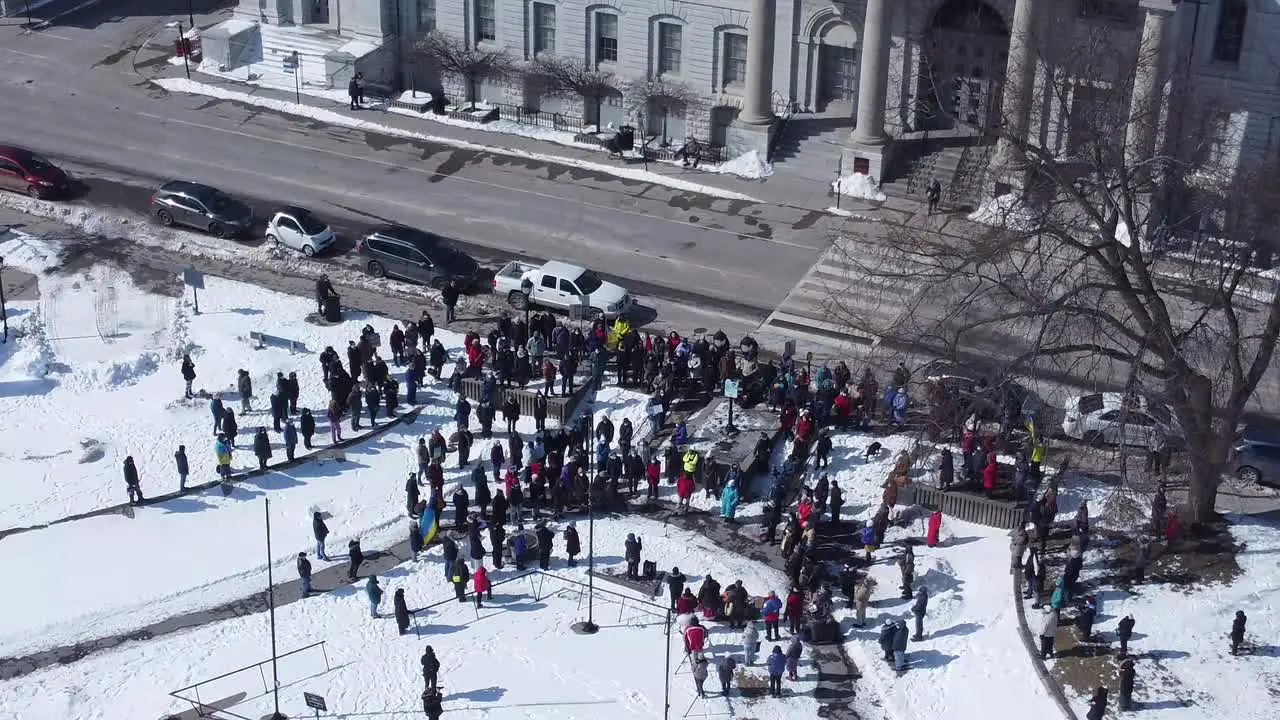 spiritual groups gathered in Kingston Ontario to offer Prayers for Peace in light of the incursions in Ukraine