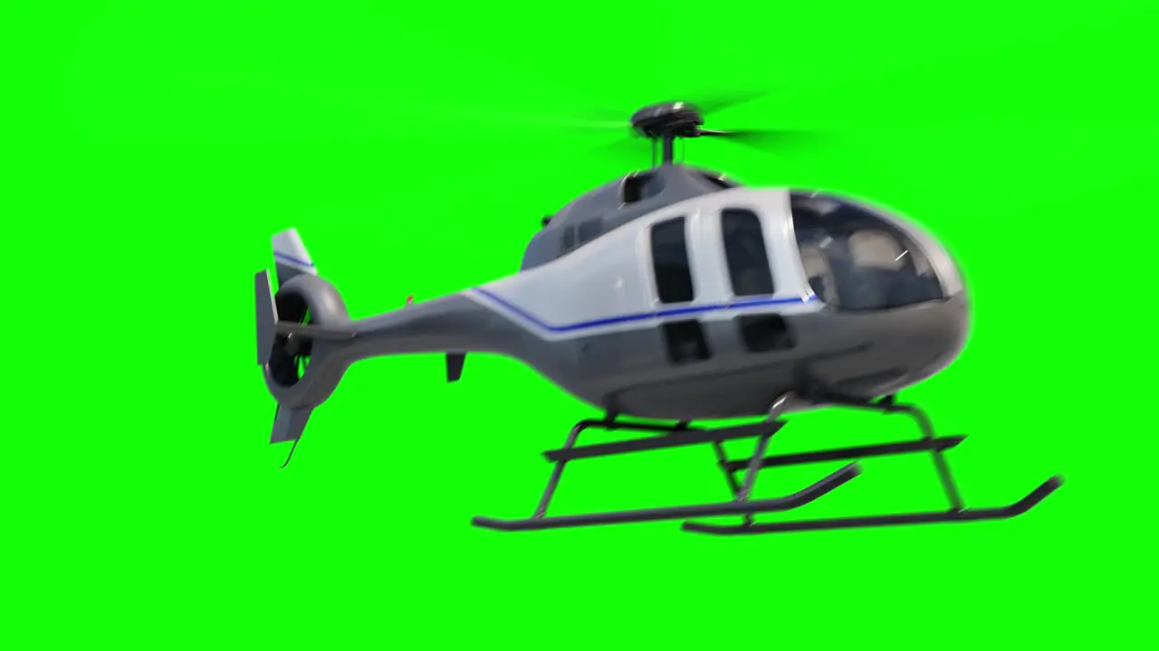 Helicopter in 4K on Green Screen With Alpha Matte