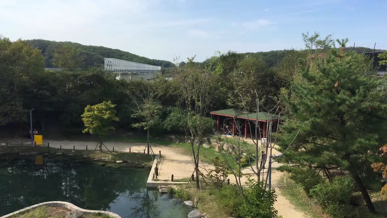 A railroad to North Korea seen from Imjingak by the DMZ overlooking North Korea in Munsan Paju Gyeonggi-do South Korea-1