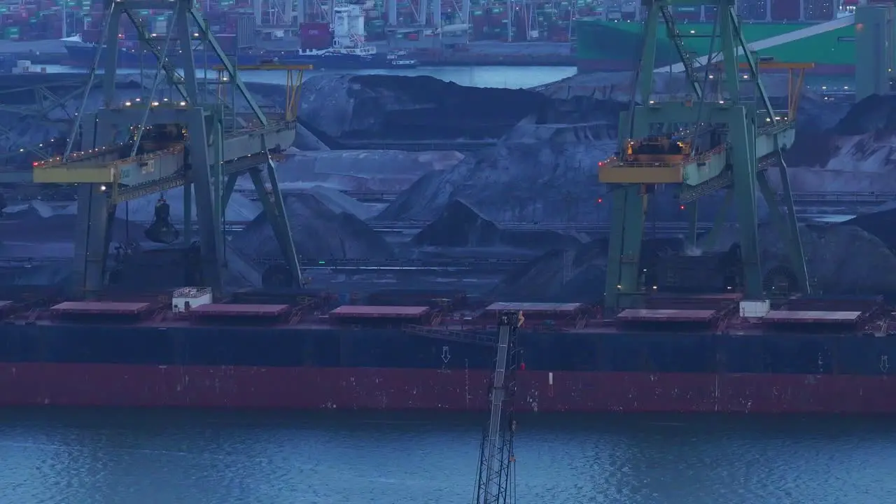 Coal loaded into containers  Port of Rotterdam EMO Dry Bulk terminal