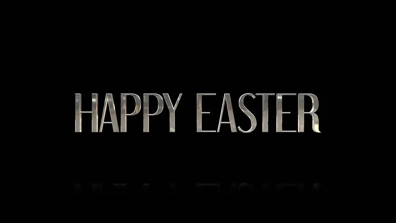 Happy Easter text on black background white letters engaging design