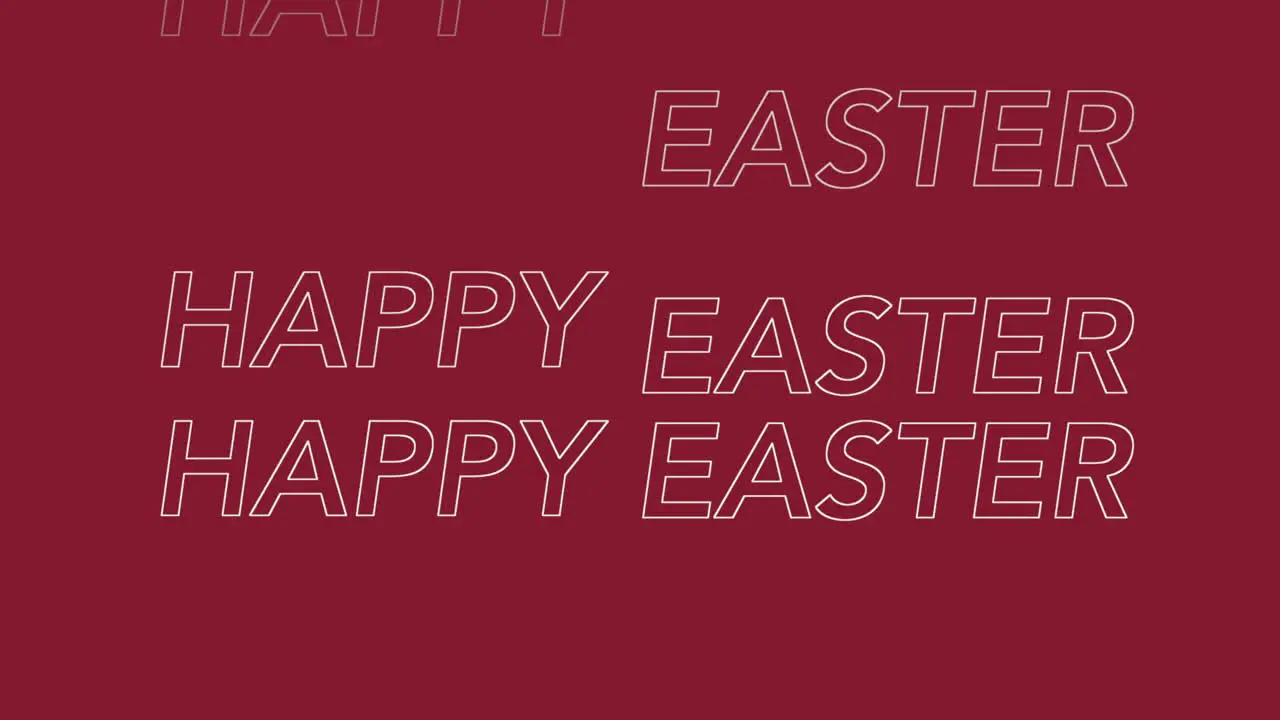 Celebrate Easter with this vibrant red background and elegant cursive font display of the words Happy Easter