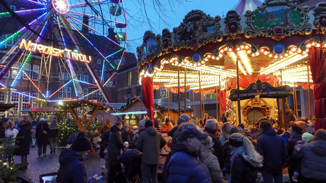 Christmas market view at night