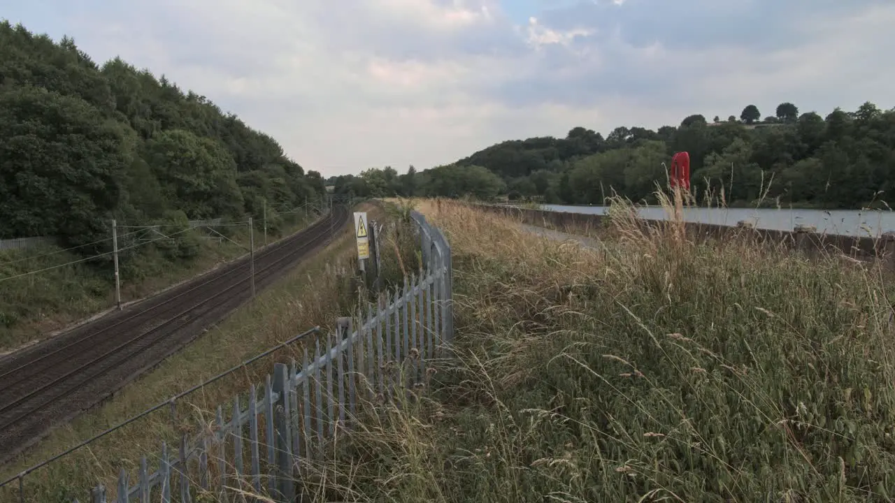 Scenic moving train footage