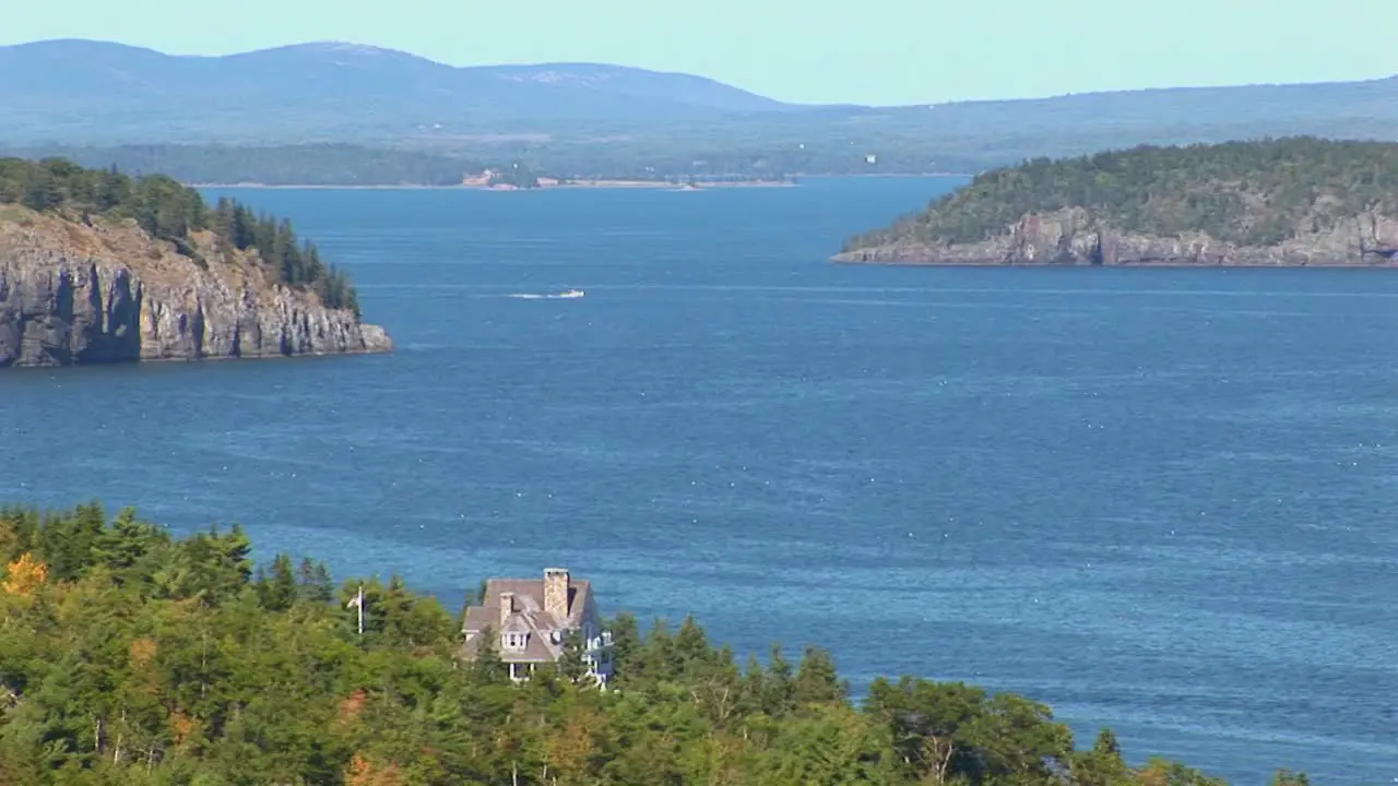 Water and islands in Acadia National Park in Maine 