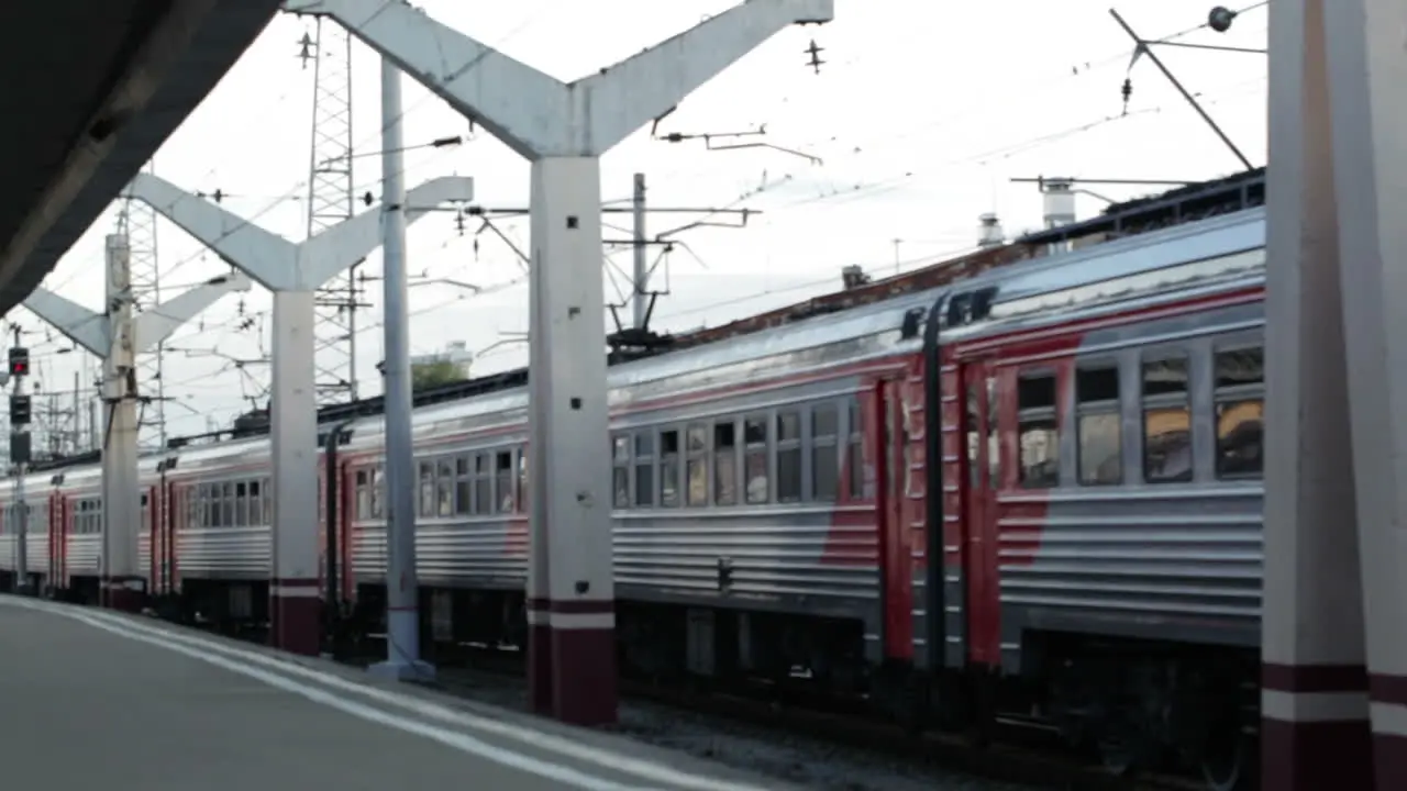 Train passing by the railway station