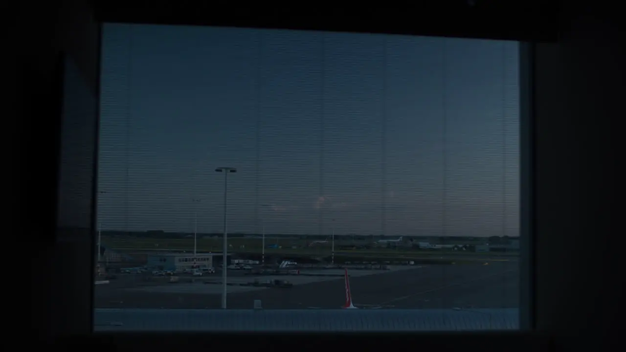 Timelapse of night morning and day in Amsterdam airport