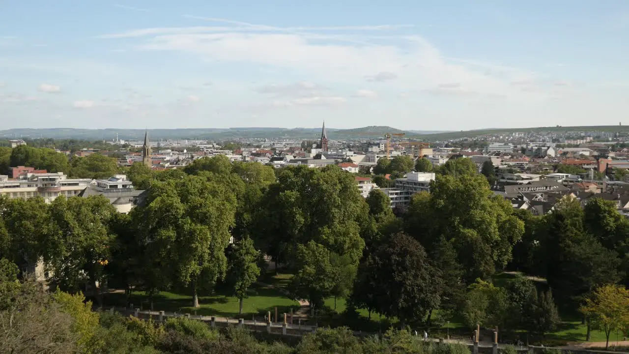 Amazing View on the City of Bad Kreuznach from the Popular Landmark Teetempel on a Mountain