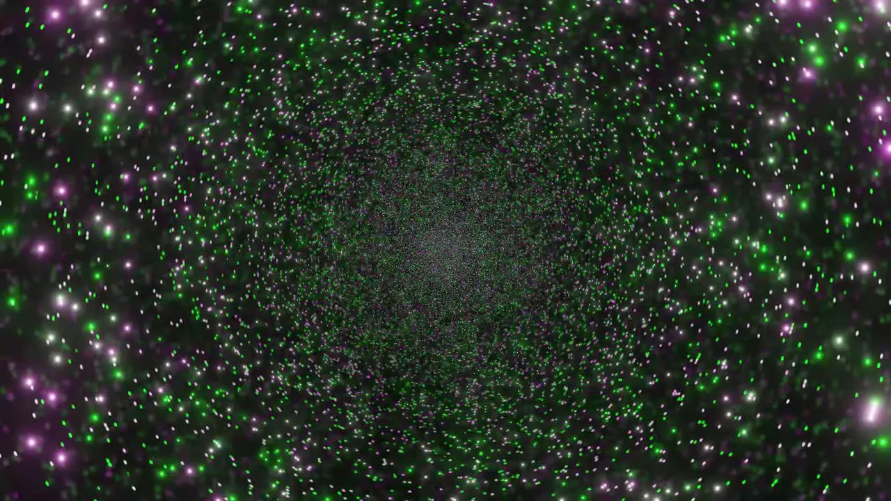 Computerized animation of numerous high energy cosmic dust particles suspended in space