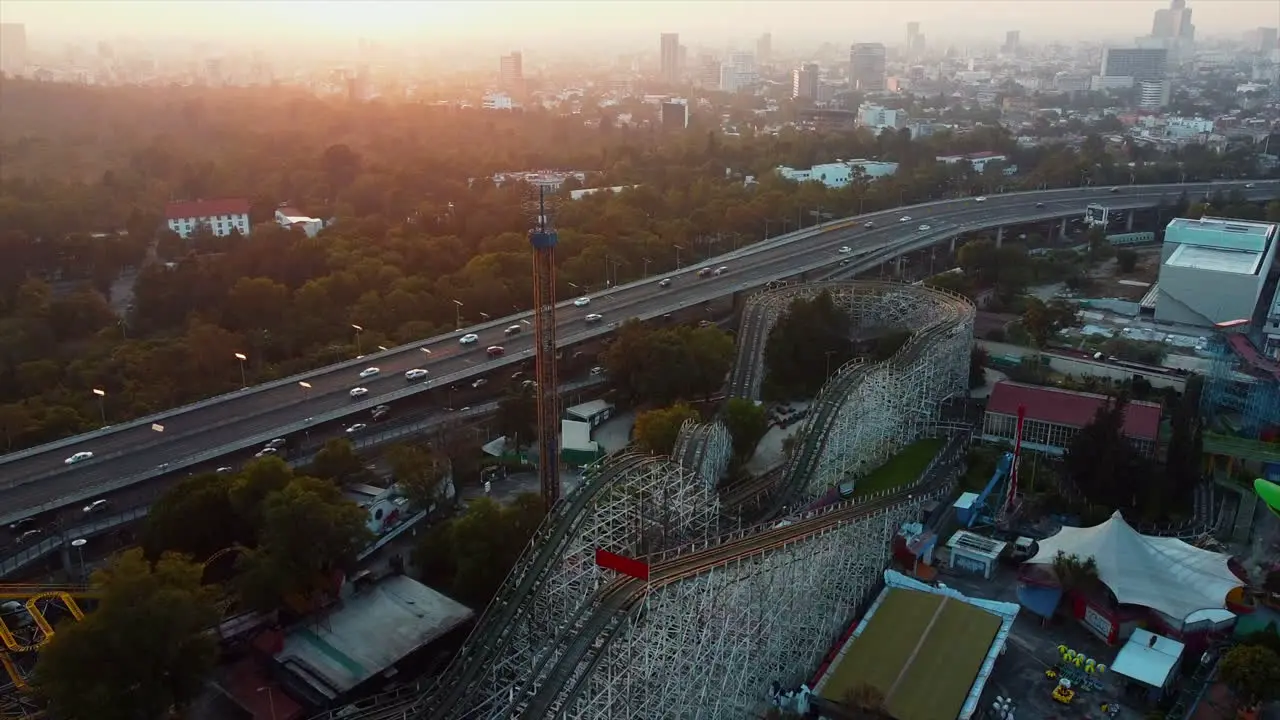 Mexico City June 2022 Chapultepec fair view from above and skyscrapers in the background