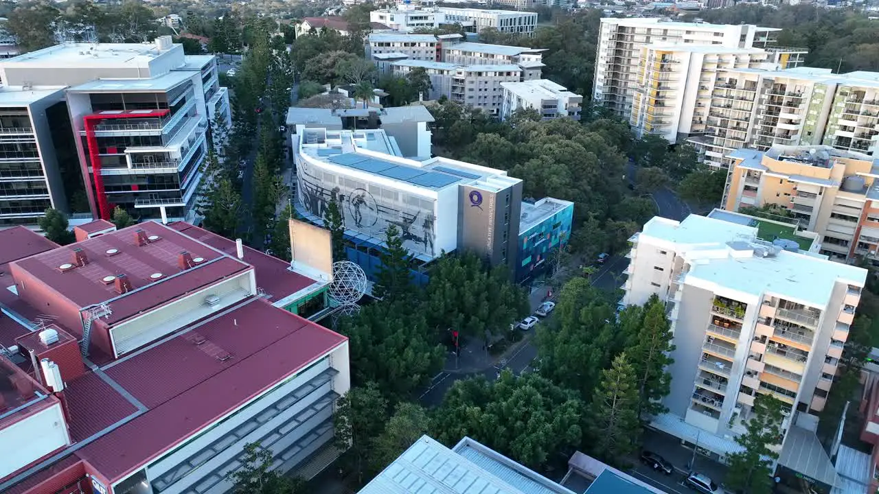 Drone aerial shot of the Queensland Academies Creative Industries Campus