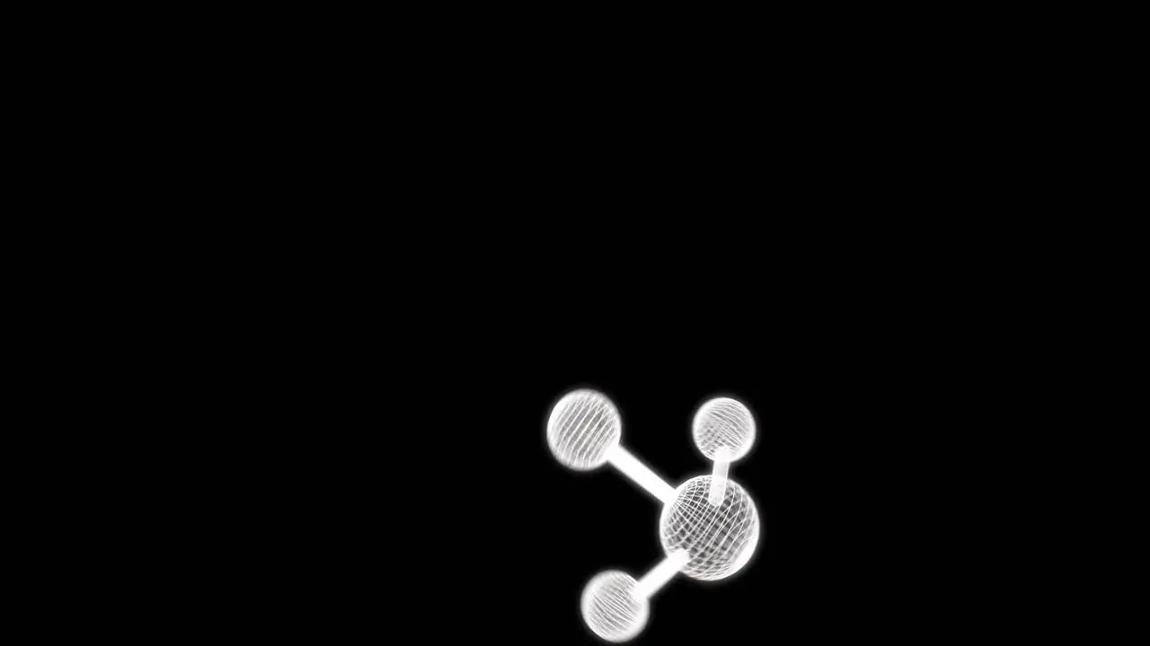 Animation of molecules moving on black background