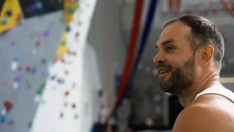 Person in a climbing wall centre