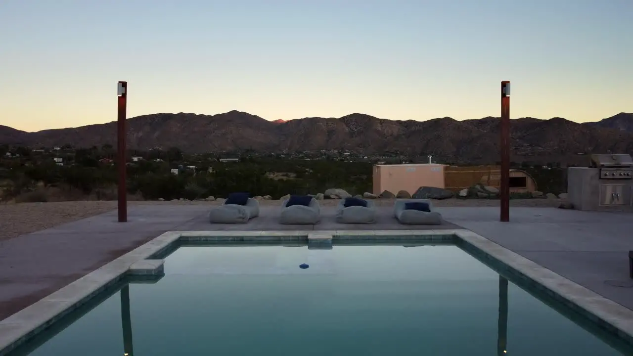 Beautiful shot of swimming pool at holiday resort in rural desert