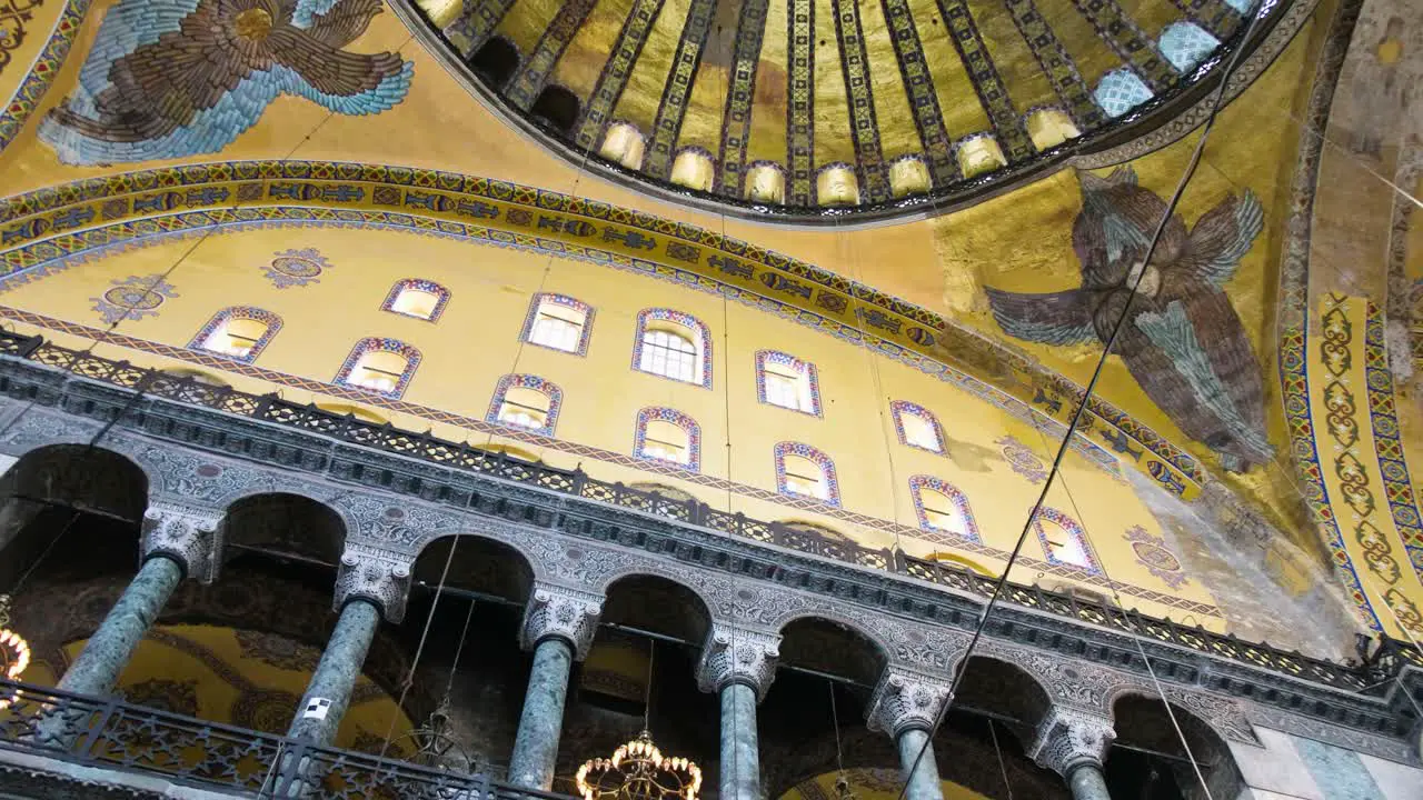 Low Angle Shot of Ceiling of Hagia Sophia