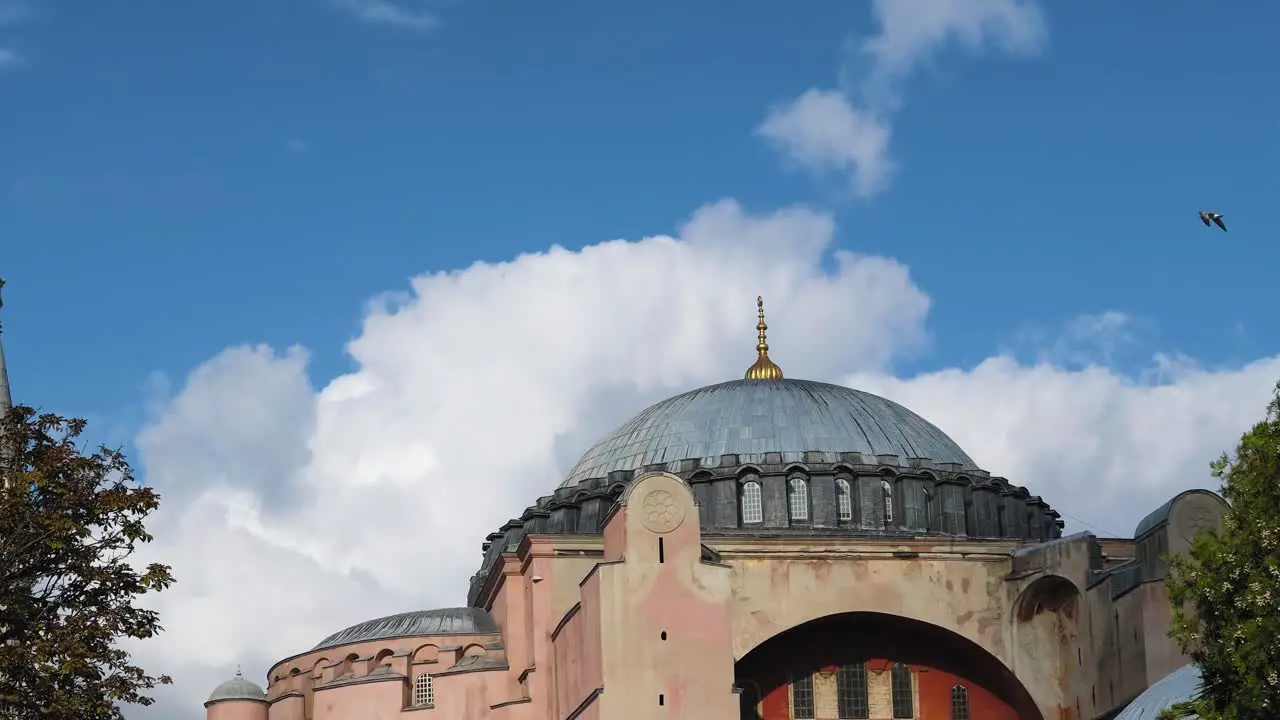 Low Angle Time Lapse Shot of Hagia Sophia 